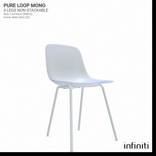 Židle Pure Loop Mono - nestohovatelná Barva kovové konstrukce: Matt white 30, Barva sedáku a opěradla z recyklovaného plastu: white IS020