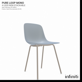 Židle Pure Loop Mono - nestohovatelná Barva kovové konstrukce: Sand 514F, Barva sedáku a opěradla z recyklovaného plastu: Almond grey IP421C