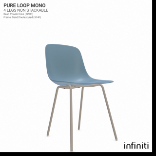 Židle Pure Loop Mono - nestohovatelná Barva kovové konstrukce: Sand 514F, Barva sedáku a opěradla z recyklovaného plastu: Powder blue IS503
