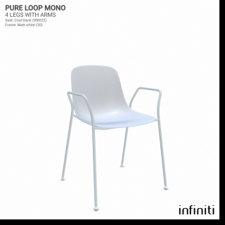 Židle Pure Loop Mono s opěradly Barva kovové konstrukce: Matt white 30, Barva sedáku a opěradla z recyklovaného plastu: white IS020