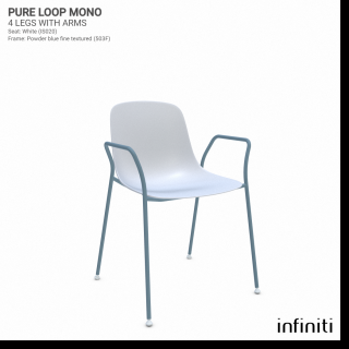 Židle Pure Loop Mono s opěradly Barva kovové konstrukce: Powder blue 503F, Barva sedáku a opěradla z recyklovaného plastu: white IS020