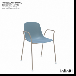Židle Pure Loop Mono s opěradly Barva kovové konstrukce: Sand 514F, Barva sedáku a opěradla z recyklovaného plastu: Powder blue IS503