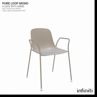 Židle Pure Loop Mono s opěradly Barva kovové konstrukce: Sand 514F, Barva sedáku a opěradla z recyklovaného plastu: Sand IS514