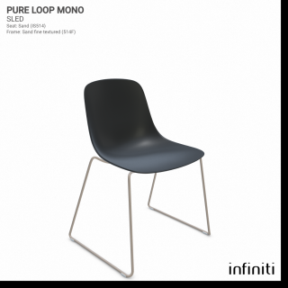 Židle Pure Loop Mono Sled Barva kovové konstrukce: Embossed sand S514, Barva sedáku a opěradla z recyklovaného plastu: Coal black IR8022