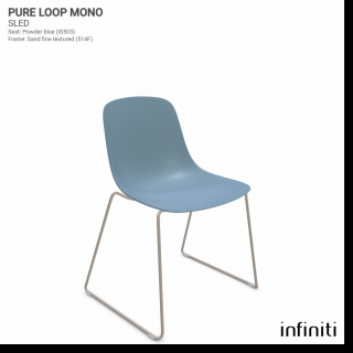 Židle Pure Loop Mono Sled Barva kovové konstrukce: Embossed sand S514, Barva sedáku a opěradla z recyklovaného plastu: Powder blue IS503