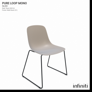 Židle Pure Loop Mono Sled Barva kovové konstrukce: Matt black 31, Barva sedáku a opěradla z recyklovaného plastu: Sand IS514