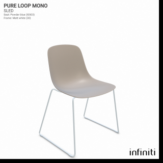 Židle Pure Loop Mono Sled Barva kovové konstrukce: Matt white 30, Barva sedáku a opěradla z recyklovaného plastu: Sand IS514