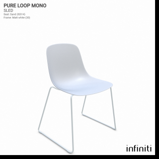 Židle Pure Loop Mono Sled Barva kovové konstrukce: Matt white 30, Barva sedáku a opěradla z recyklovaného plastu: white IS020
