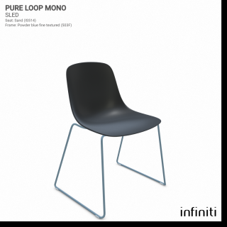 Židle Pure Loop Mono Sled Barva kovové konstrukce: Powder blue fine textured 503F, Barva sedáku a opěradla z recyklovaného plastu: Coal black IR8022