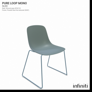 Židle Pure Loop Mono Sled Barva kovové konstrukce: Powder blue fine textured 503F, Barva sedáku a opěradla z recyklovaného plastu: Military green…