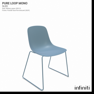 Židle Pure Loop Mono Sled Barva kovové konstrukce: Powder blue fine textured 503F, Barva sedáku a opěradla z recyklovaného plastu: Powder blue IS503