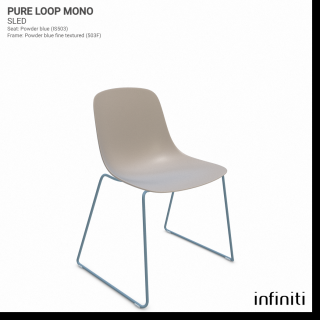 Židle Pure Loop Mono Sled Barva kovové konstrukce: Powder blue fine textured 503F, Barva sedáku a opěradla z recyklovaného plastu: Sand IS514