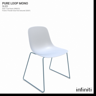 Židle Pure Loop Mono Sled Barva kovové konstrukce: Powder blue fine textured 503F, Barva sedáku a opěradla z recyklovaného plastu: white IS020