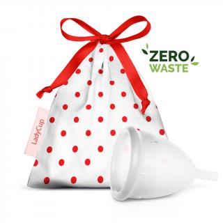 LadyCup menstruační kalíšek Transparentní Velikost: S, Obal: Zero waste – bez plastového a papírového obalu