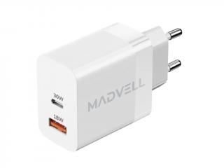 Adaptér do sítě USB-C/A 30W Madvell bílá