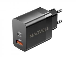 Adaptér do sítě USB-C/A 30W Madvell černá