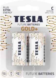 Tesla - GOLD+ Alkalická baterie C (LR14, malý monočlánek, blister) 2 ks