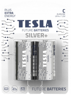 Tesla - SILVER+ Alkalická baterie C (LR14, malý monočlánek, blister) 2 ks