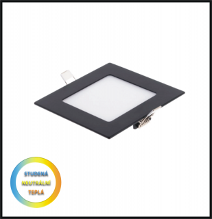 LED PANEL 12 W / 170x170 mm - vestavný černý (LED panel 12 W - vestavný - nestmívatelný)