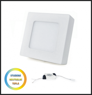 LED PANEL 12W / 166x166x40 mm - přisazený (nestmívatelný LED panel 12 W - přisazený)