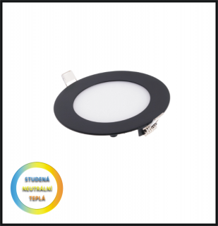 LED PANEL 12W / R120 mm - vestavný- černý (LED PANEL 12W / R120 mm - vestavný)