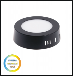 LED PANEL 12W / R170mm- přisazený- černý (LED PANEL 12W /170mm- přisazený)