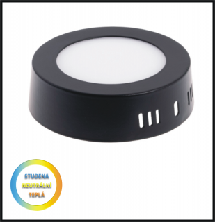 LED PANEL 18W / R220mm- přisazený- černý (LED PANEL 18W /220mm- přisazený)