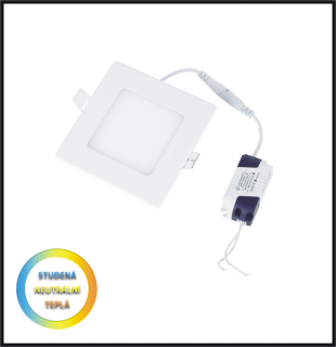 LED PANEL 6W / 120x120 mm - vestavný (LED panel 6 W - vestavný - nestmívatelný)