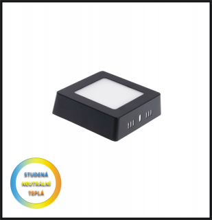 LED PANEL 6W / 120x120mm přisazený- černý (LED PANEL 6W /120x120mm- přisazený)