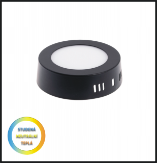 LED PANEL 6W / R115 mm- přisazený- černý (LED PANEL 6W / R115 mm- přisazený)