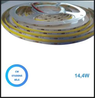 LED PÁSEK 12V, 14,4W, COB, STUDENÁ BÍLÁ- PROFI (LED PÁSEK 14,4W, COB, IP20, STUDENÁ BÍLÁ)