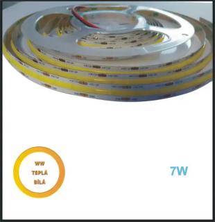 LED PÁSEK 12V, 7W, COB, teplá BÍLÁ- PROFI (LED PÁSEK 7W, COB, IP20, teplá BÍLÁ)