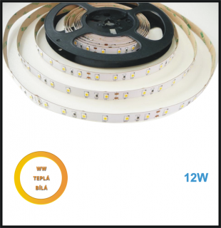 LED PÁSEK 24V, 12W, 60LED/m TEPLÁ BÍLÁ - INTERIÉR (LED PÁSEK 24V, 12 W TEPLÁ BÍLÁ - INTERIÉR)