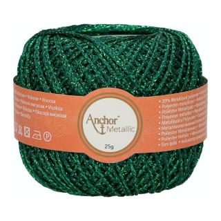 ANCHOR - METALLIC 322 - zelená (Materiál: 80% viskóza, 20% metalizovaný polyester)