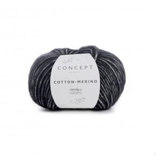 KATIA - COTTON-MERINO 108 - černá (Materiál: 70% bavlna, 30% merino extrafine)
