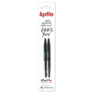 KNITPRO - zkrácené výměnné jehlice KATIA 3,5 MM - modrozelené