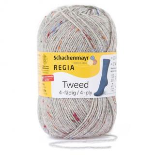 SCHACHENMAYR - REGIA Tweed Uni (4-fach) 90 - sv.šedá (Materiál: 70% střižní vlna, 25% polyamid, 5% viskóza)