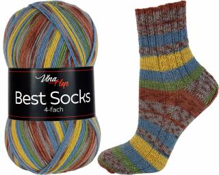 VLNA HEP - BEST SOCKS 4-FACH - 7307 (Materiál: 75% vlna superwash, 25% polyamid)