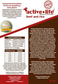 Active Life Superpremium Beef and Rice Množství: 2 kg