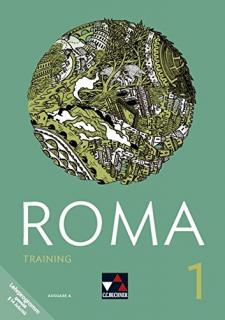 ROMA 1 cvičebnice (zelená) a sklíčem a odkazem na program ke stažení (učebnice latiny - řada ROMA)