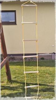 Provazový žebřík 7 dřevěných příček 220 x 30 cm