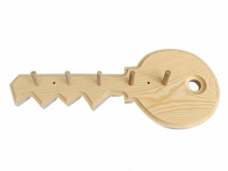Věšák na klíče dřevěný - tvar klíče FAB 34 cm levý