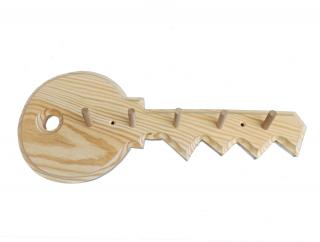 Věšák na klíče dřevěný - tvar klíče FAB 34 cm pravý