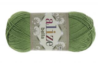 Příze Bella 492 zelená  pletací a háčkovací příze, 100% bavlna