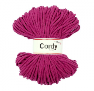 PŘÍZE Cordy purpurová 5 mm  PLETACÍ A HÁČKOVACÍ PŘÍZE 100% bavlna