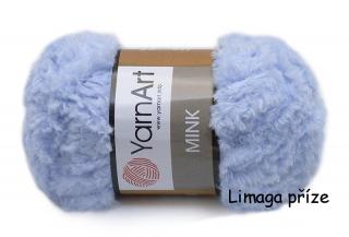 Příze Mink 351 světle modrá  pletací a háčkovací příze, 100% polyamid