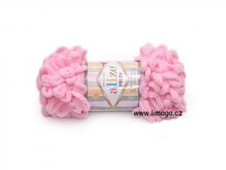 Příze Puffy 185 růžová  Pletení na rukou 100% polyester