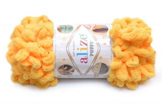 Příze Puffy 216 žlutá  PLETENÍ NA RUKOU 100% POLYESTER