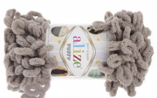 Příze Puffy 268 šedohnědá  Pletení na rukou 100% polyester