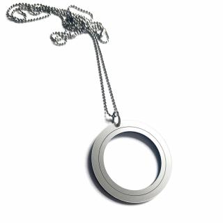 CIRCLE CUT 1 SILVER náhrdelník (metalický stříbrný náhrdelník)